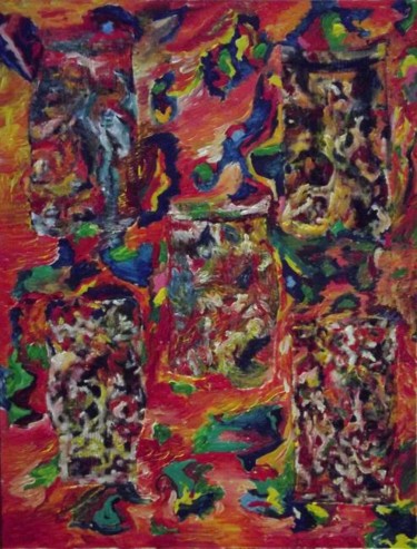 Peinture intitulée "les chevaliers de l…" par J.P Peintre Intuitionniste, Œuvre d'art originale, Huile