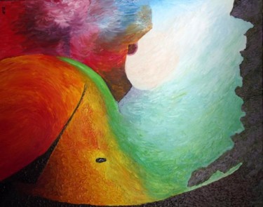 Peinture intitulée "la semeuse au repos" par J.P Peintre Intuitionniste, Œuvre d'art originale, Acrylique