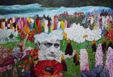 Peinture intitulée "les fleurs du mal,u…" par J.P Peintre Intuitionniste, Œuvre d'art originale, Huile
