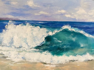 Wave Painting titled "Wave" by Iryna Nuhimovich, Original Art, Oil Mounted on Stretcher frame