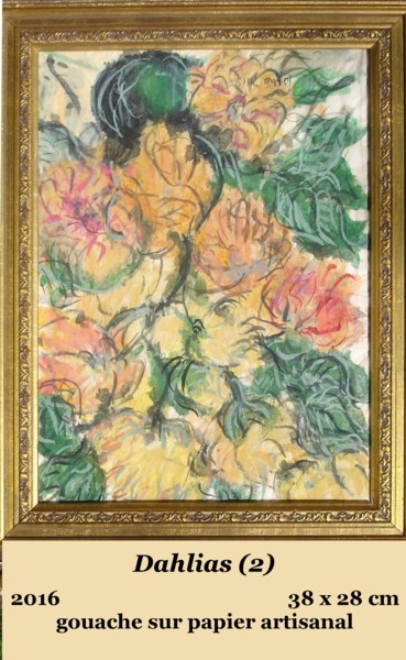 Malerei mit dem Titel "dahlia (2)" von Ioana, Original-Kunstwerk, Gouache