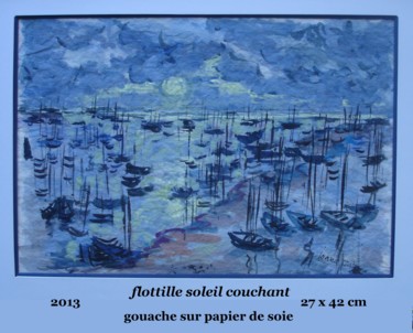 Pintura titulada "flotille soleil cou…" por Ioana, Obra de arte original, Gouache