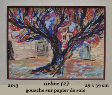 Painting titled "arbre (2)" by Ioana, Original Artwork, Gouache