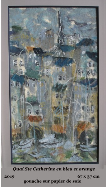 Painting titled "Quai Ste Catherine…" by Ioana, Original Artwork, Gouache