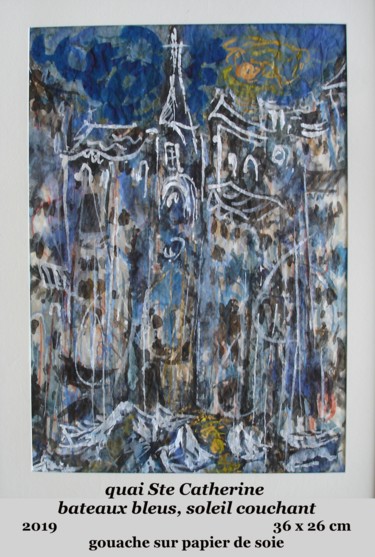 Painting titled "quai Ste Catherine…" by Ioana, Original Artwork, Gouache