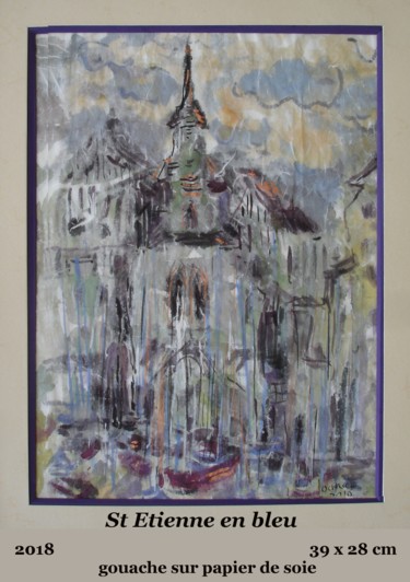 Painting titled "Honfleur, St Etienn…" by Ioana, Original Artwork, Gouache