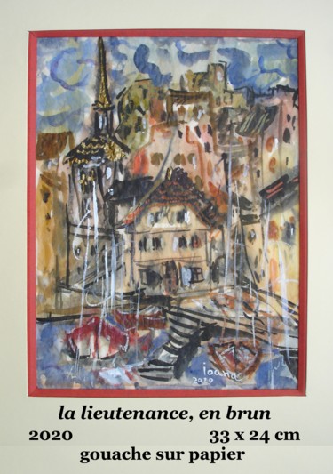 Painting titled "La lieutenance, en…" by Ioana, Original Artwork, Gouache