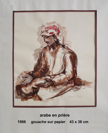 Malerei mit dem Titel "Arabe en priere" von Ioana, Original-Kunstwerk, Öl