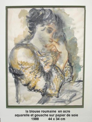 Malerei mit dem Titel "blouse roumaine en…" von Ioana, Original-Kunstwerk, Öl