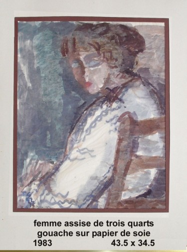 Картина под названием "femme assise de tro…" - Ioana, Подлинное произведение искусства, Масло