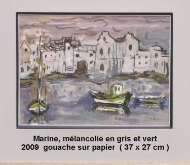 Peinture intitulée "marine, mélancolie…" par Ioana, Œuvre d'art originale, Huile