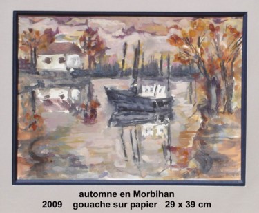 Peinture intitulée "automne en Morbihan" par Ioana, Œuvre d'art originale, Huile