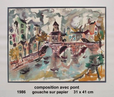 Peinture intitulée "composition avec po…" par Ioana, Œuvre d'art originale, Autre