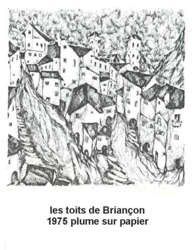 Painting titled "les toits de Brianç…" by Ioana, Original Artwork, Oil