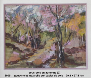 Painting titled "sous-bois en automn…" by Ioana, Original Artwork, Oil