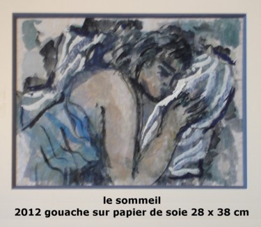 Painting titled "le sommeil" by Ioana, Original Artwork, Gouache
