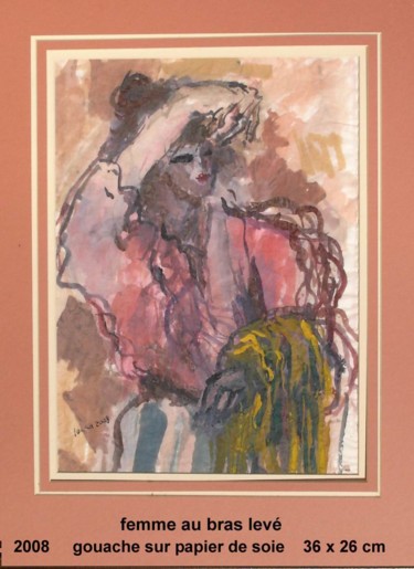 Pittura intitolato "femme au bras levé" da Ioana, Opera d'arte originale, Olio