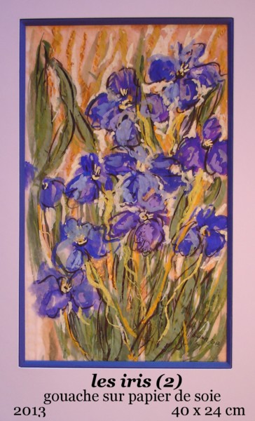 Peinture intitulée "les iris  (2)" par Ioana, Œuvre d'art originale