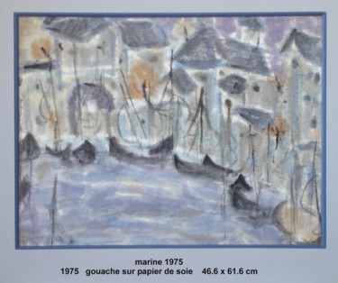 Peinture intitulée "marine-1975" par Ioana, Œuvre d'art originale, Gouache