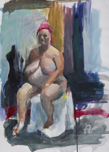 Malarstwo zatytułowany „Γυναικείο γυμνό” autorstwa Ioannis Filippopoulos, Oryginalna praca, Akryl