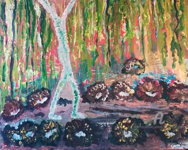 Pintura intitulada "" La colère des arb…" por Iolanda Pasquali (Yo Souris), Obras de arte originais, Acrílico