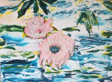 Pittura intitolato "" Panama Flowers"" da Iolanda Pasquali (Yo Souris), Opera d'arte originale, Acrilico