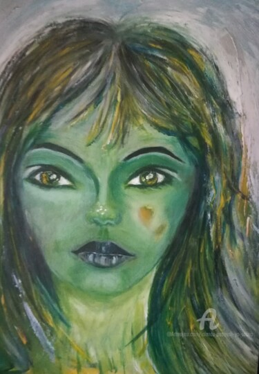 Malerei mit dem Titel ""Avatar "" von Iolanda Pasquali (Yo Souris), Original-Kunstwerk, Öl