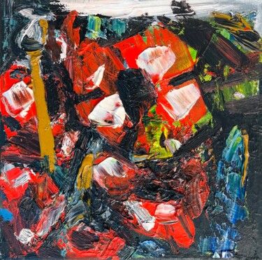 Картина под названием "Poppy flowers" - Ion Morarescu, Подлинное произведение искусства, Масло Установлен на Деревянная рама…