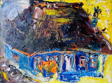 Картина под названием "Parental house" - Ion Morarescu, Подлинное произведение искусства, Масло Установлен на Деревянная рам…