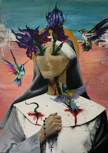 Картина под названием "Cry" - Лидия Ионцева, Подлинное произведение искусства, Акрил Установлен на Деревянная рама для носил…