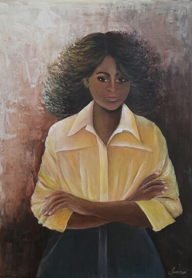 Painting titled "Ela é linda, ela é…" by Ione Crusoé, Original Artwork, Acrylic