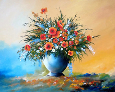 Painting titled "Small flowers" by Mihai Ionescu, Original Artwork