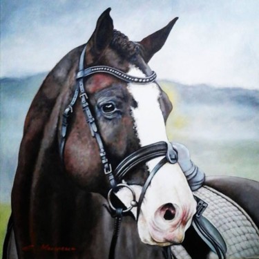 Painting titled "A splendide horse!" by Mihai Ionescu, Original Artwork, Acrylic