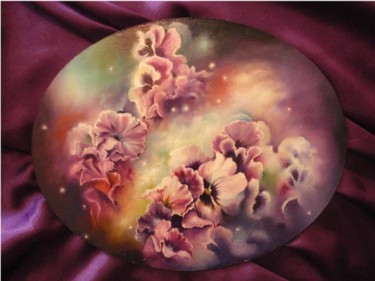 Painting titled "Pansies's dream" by Mihai Ionescu, Original Artwork, Oil