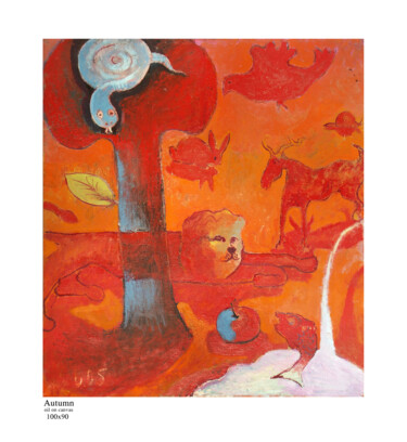 Pintura intitulada "Autumn" por Ioseb Nadiradze (SOSO), Obras de arte originais, Óleo