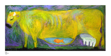 Peinture intitulée "cow" par Ioseb Nadiradze (SOSO), Œuvre d'art originale, Huile