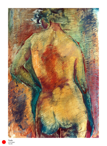 Pittura intitolato "Nude" da Ioseb Nadiradze (SOSO), Opera d'arte originale, Olio