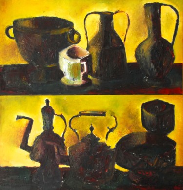 Painting titled "still life with eas…" by Iosef Yusupov, Original Artwork, Oil