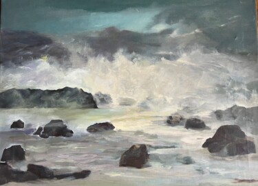 Painting titled "Perfect storm" by Iosef Yusupov, Original Artwork, Oil