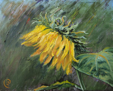 Картина под названием "Sunflower" - Igor Pershin, Подлинное произведение искусства, Масло Установлен на Деревянная рама для…