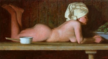 Картина под названием ""В бане"" - Igor Panov, Подлинное произведение искусства, Масло