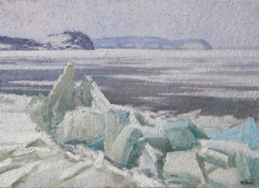 Картина под названием ""Волга зимой"" - Igor Panov, Подлинное произведение искусства, Масло