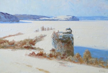 Painting titled ""Зимние просторы"" by Igor Panov, Original Artwork, Oil
