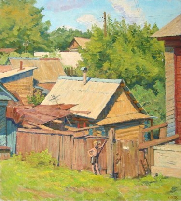 Картина под названием ""Провинциальный дво…" - Igor Panov, Подлинное произведение искусства, Масло
