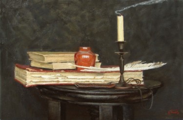 Картина под названием ""Старые книги"" - Igor Panov, Подлинное произведение искусства, Масло