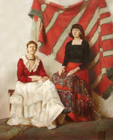 Pittura intitolato ""Две женщины"" da Igor Panov, Opera d'arte originale, Olio