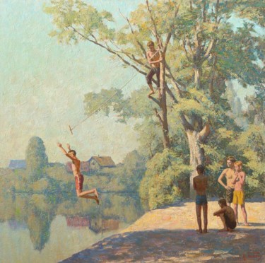 Pintura intitulada ""Летние дни. Тарзан…" por Igor Panov, Obras de arte originais, Óleo
