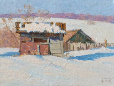 Картина под названием ""Окраина села"" - Igor Panov, Подлинное произведение искусства, Масло