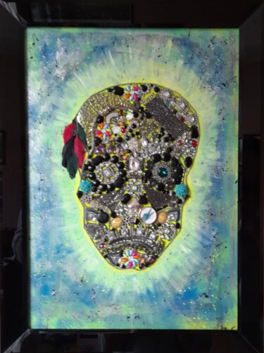 Collages getiteld "İnside my head" door İPek Akırmak, Origineel Kunstwerk, Acryl Gemonteerd op Glas