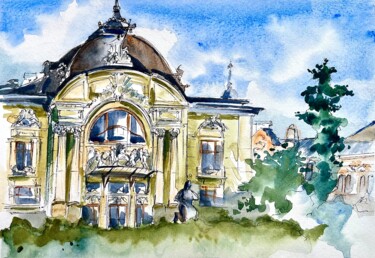 Malerei mit dem Titel "Austrian Theatre-2,…" von Ira Popovych, Original-Kunstwerk, Aquarell